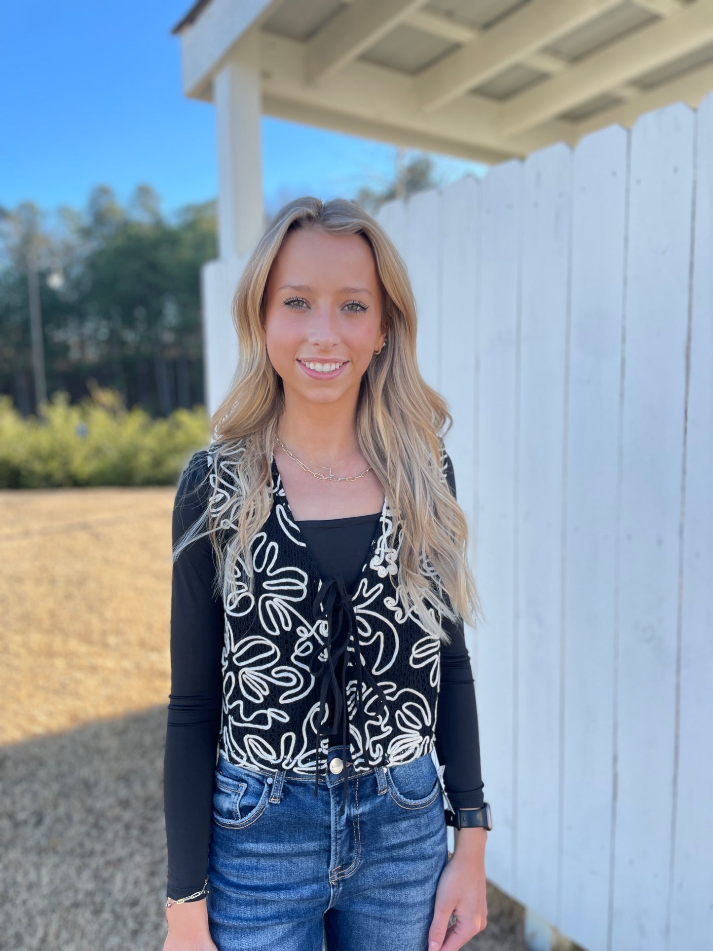 Addie Flower Stitch Vest