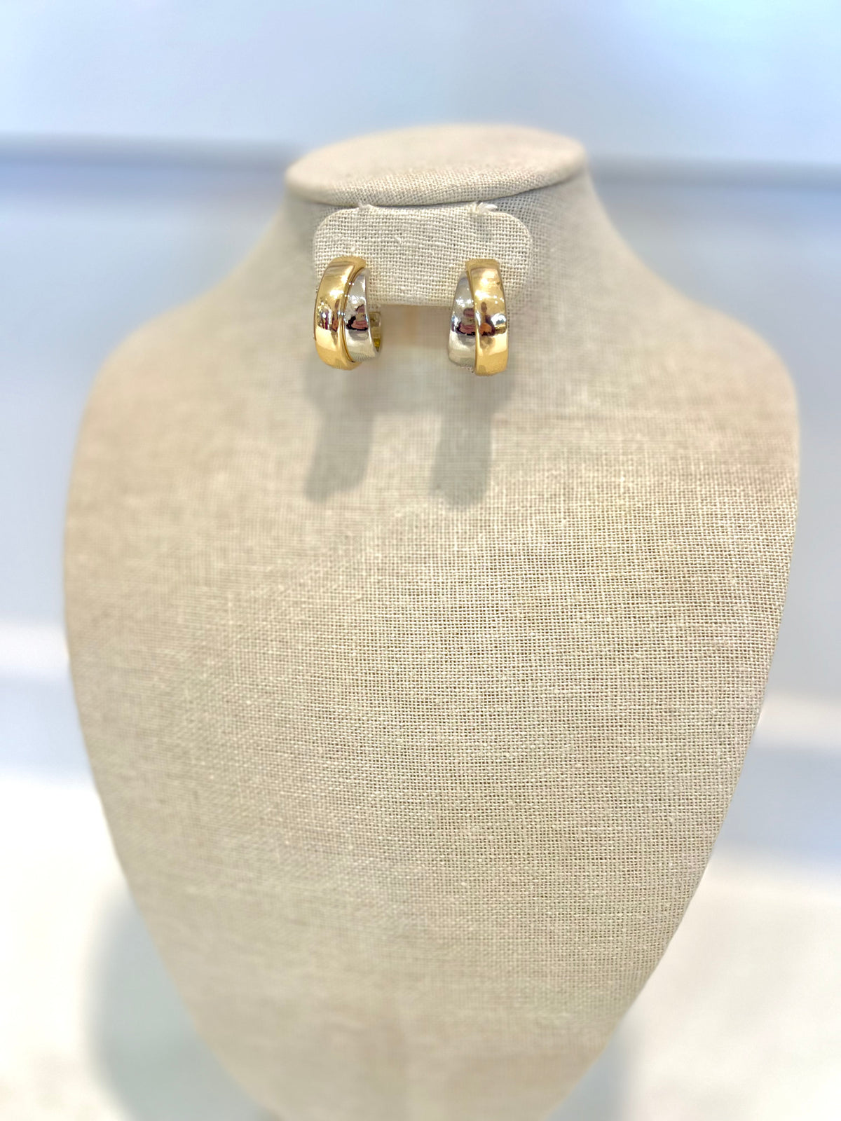 Mixed Metal Layered Hoop Earrings