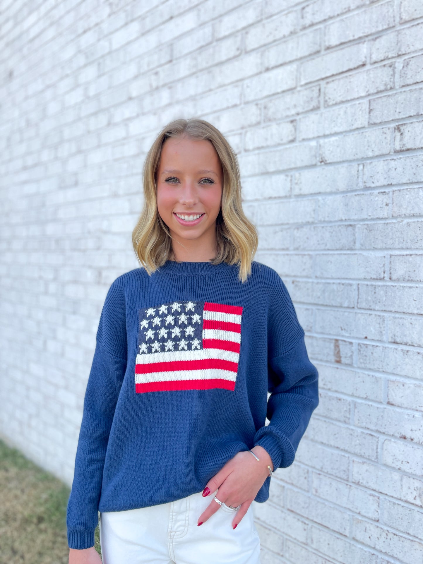 Knit American Flag Sweater