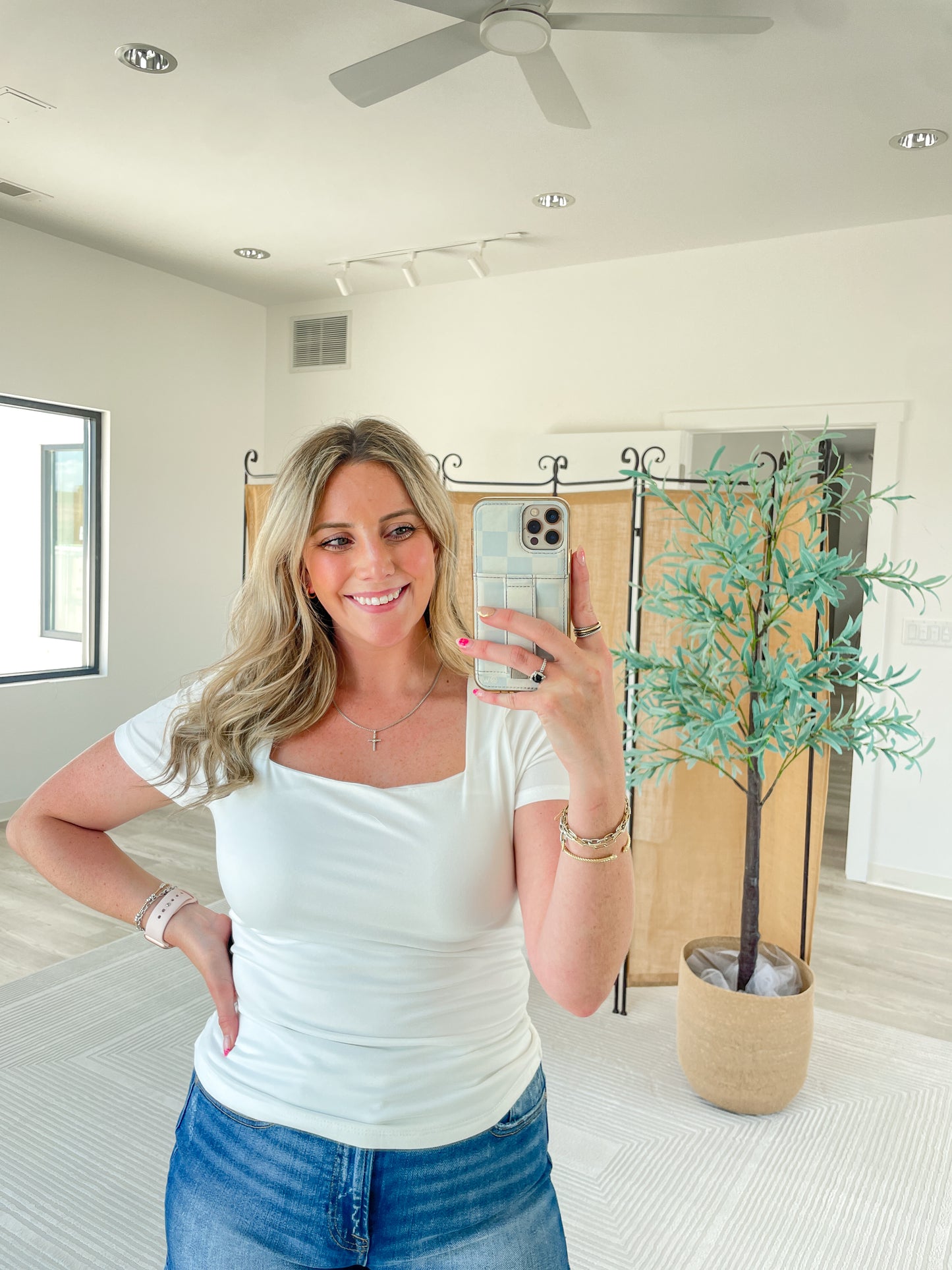 Soft Square Neck Basic Top