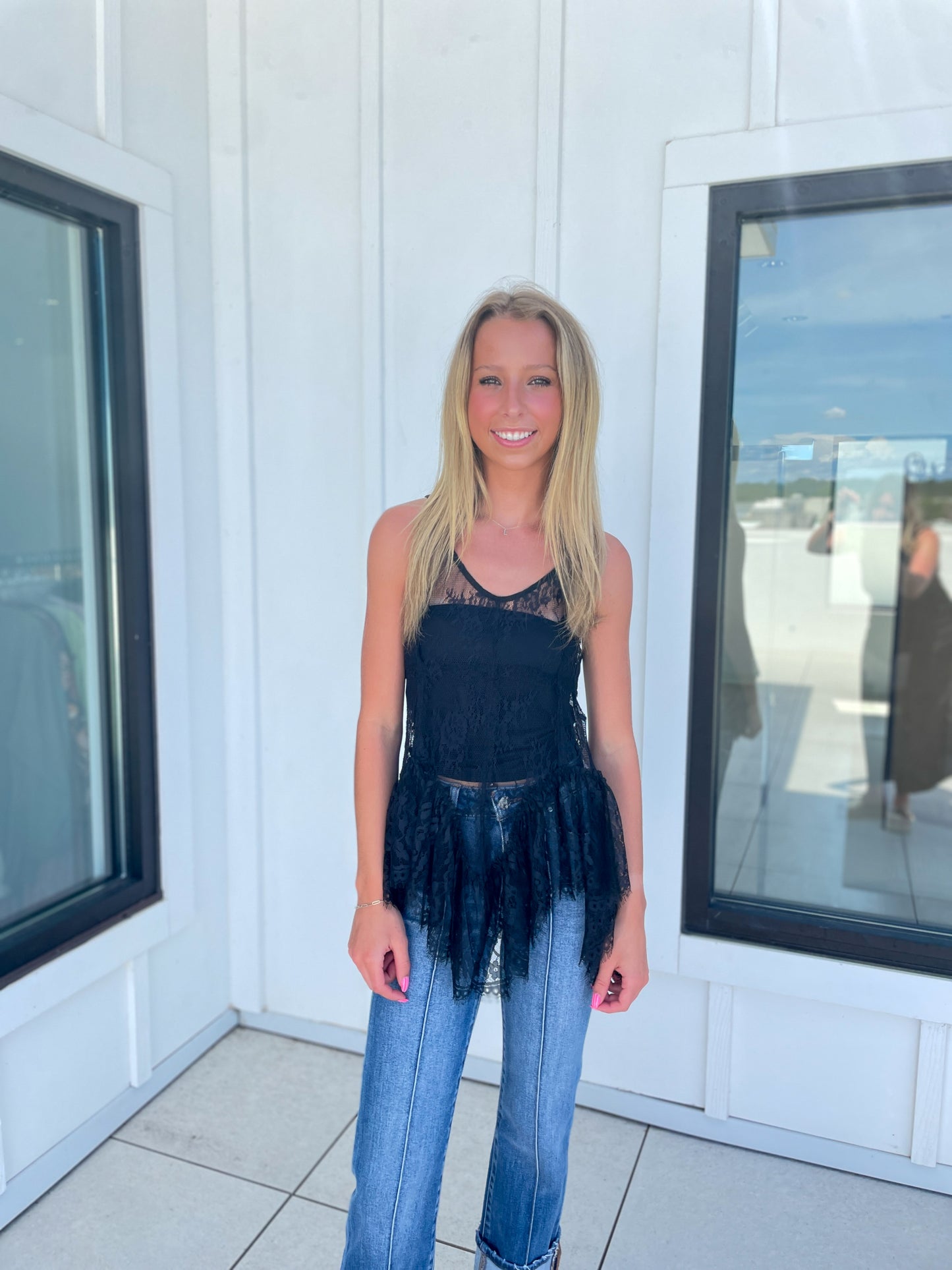 River Lace Overlay Top