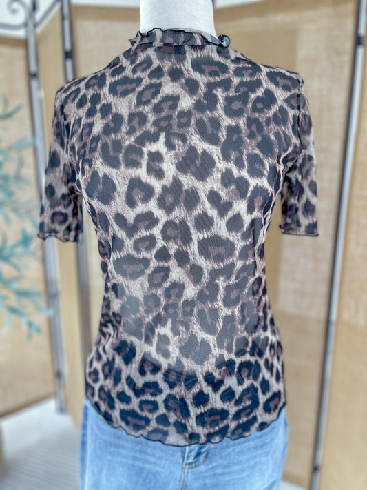 Leopard Lace Top