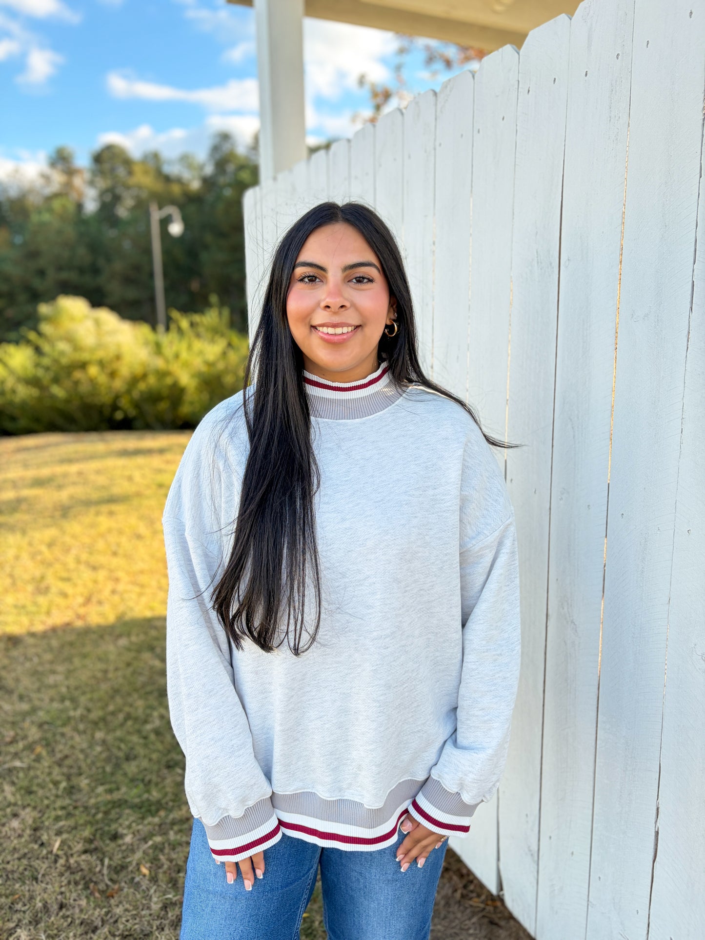 Varsity Mock Neck Top