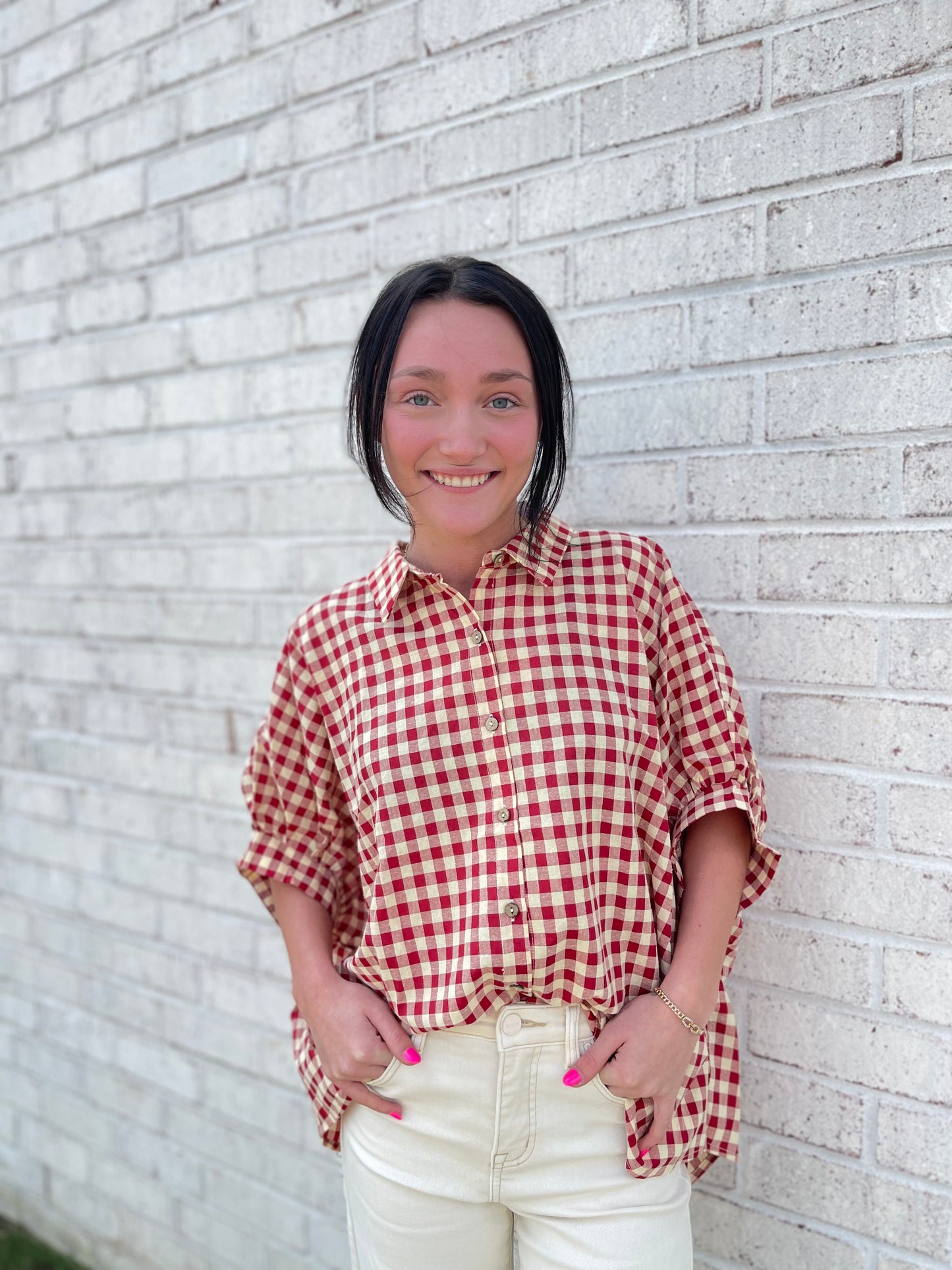 Plaid Button Up Top