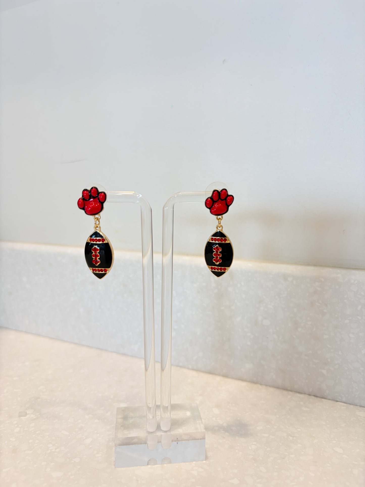 Football Dangle Earrings