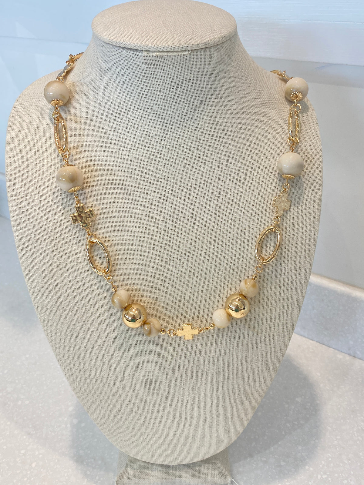 Beaded Cross Necklace
