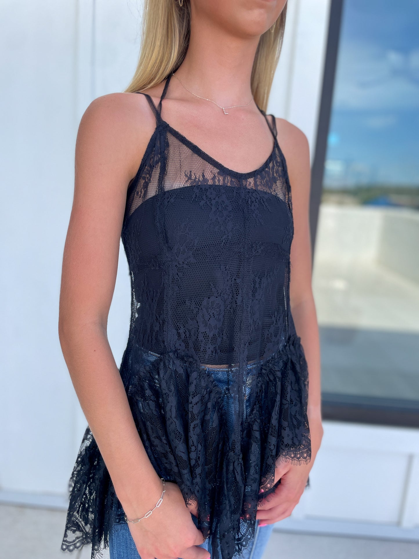 River Lace Overlay Top