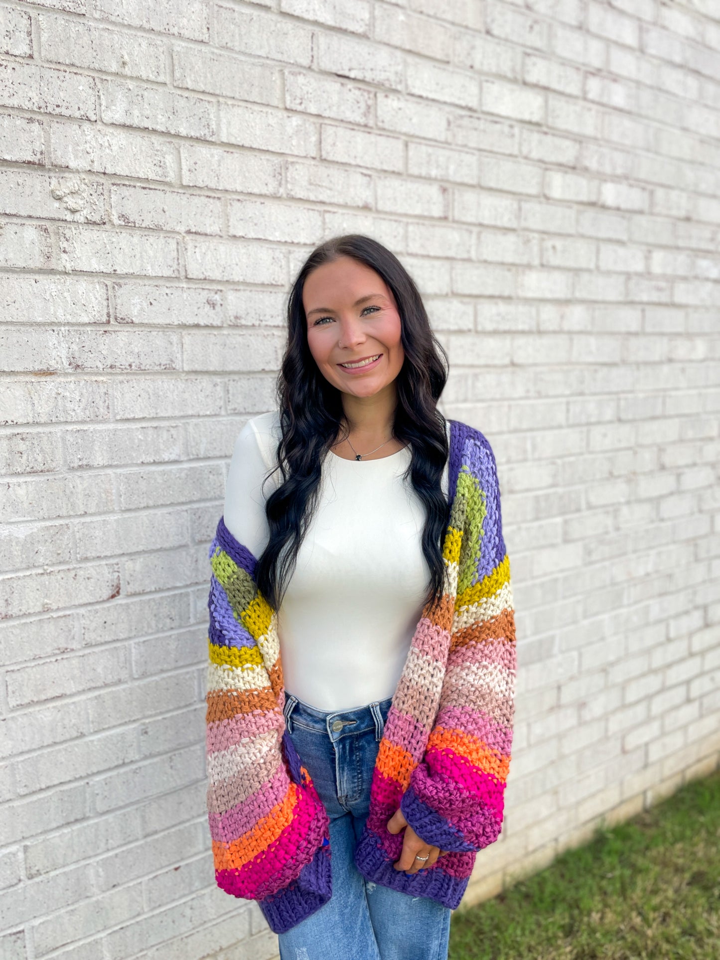 Chucky Knit Colorful Cardigan