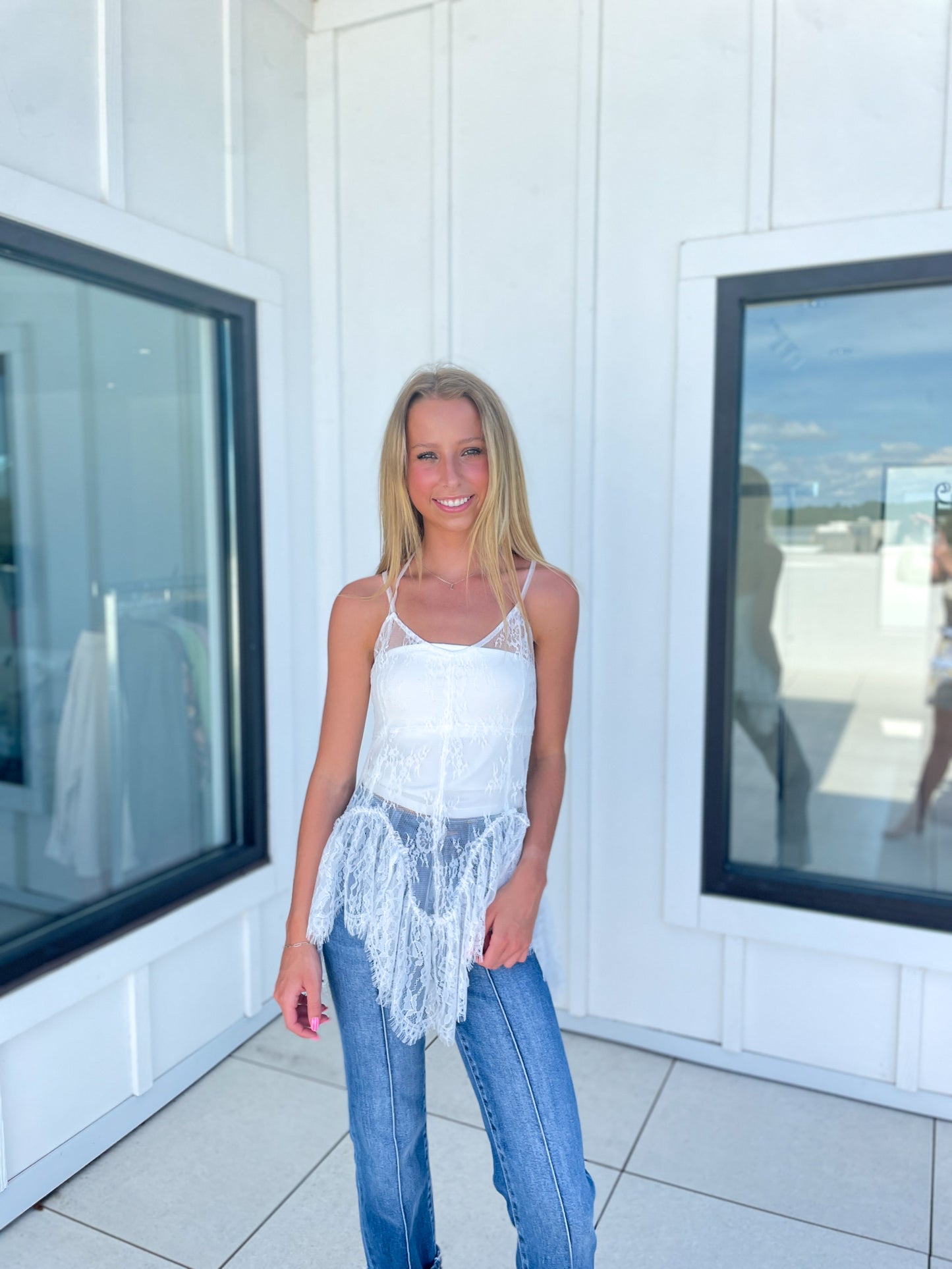 River Lace Overlay Top