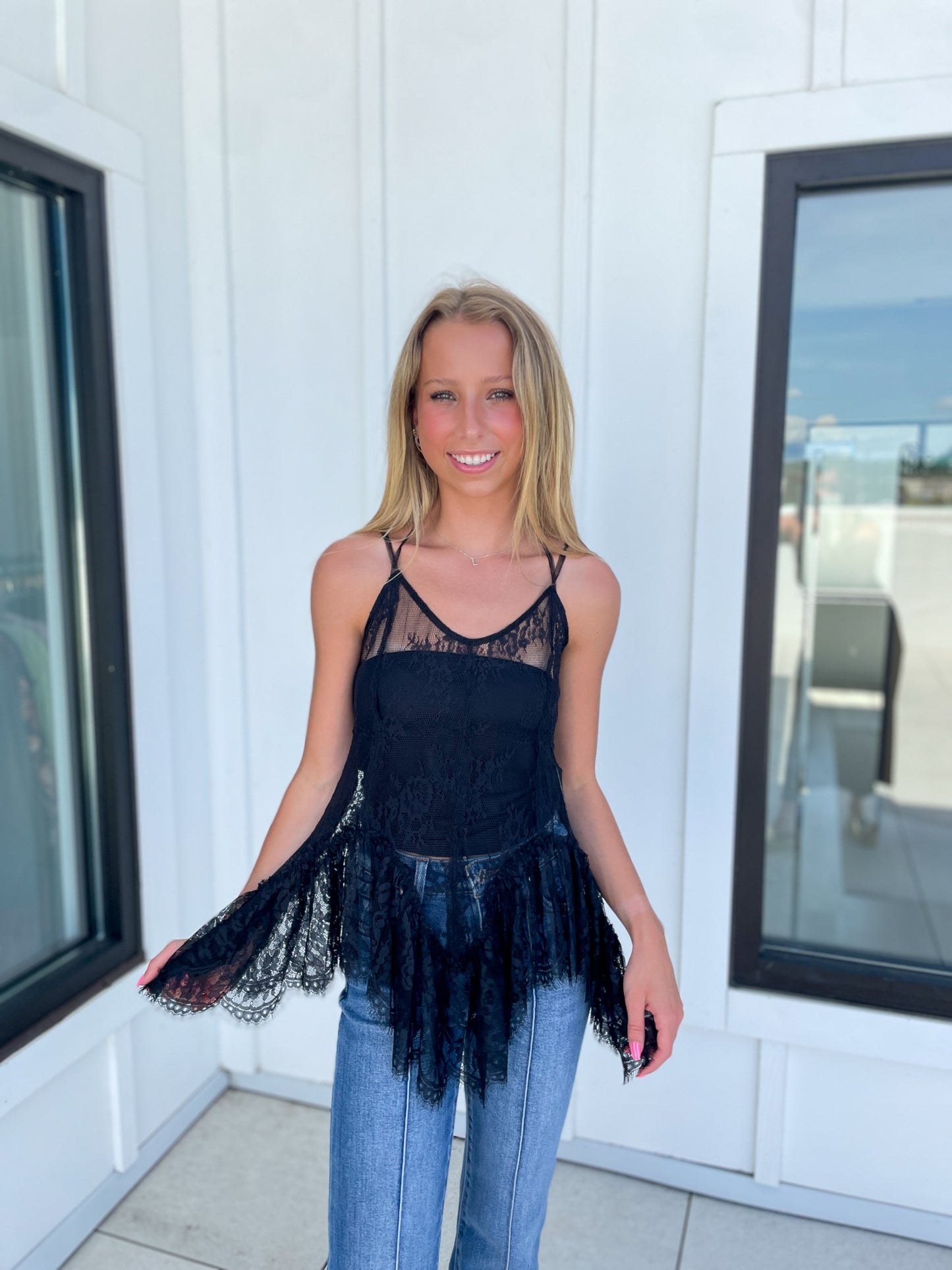 River Lace Overlay Top