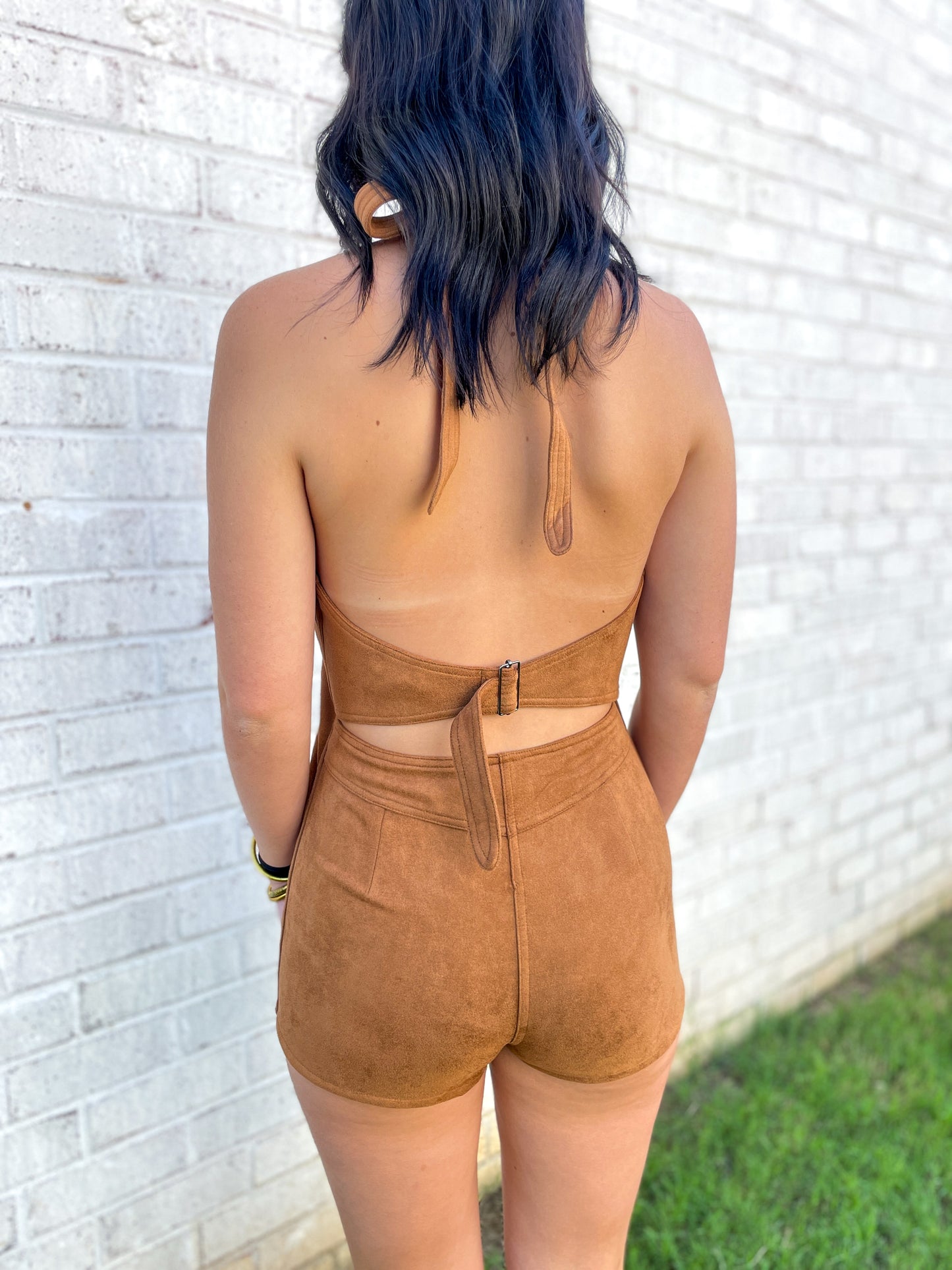 Kellie Suede Romper