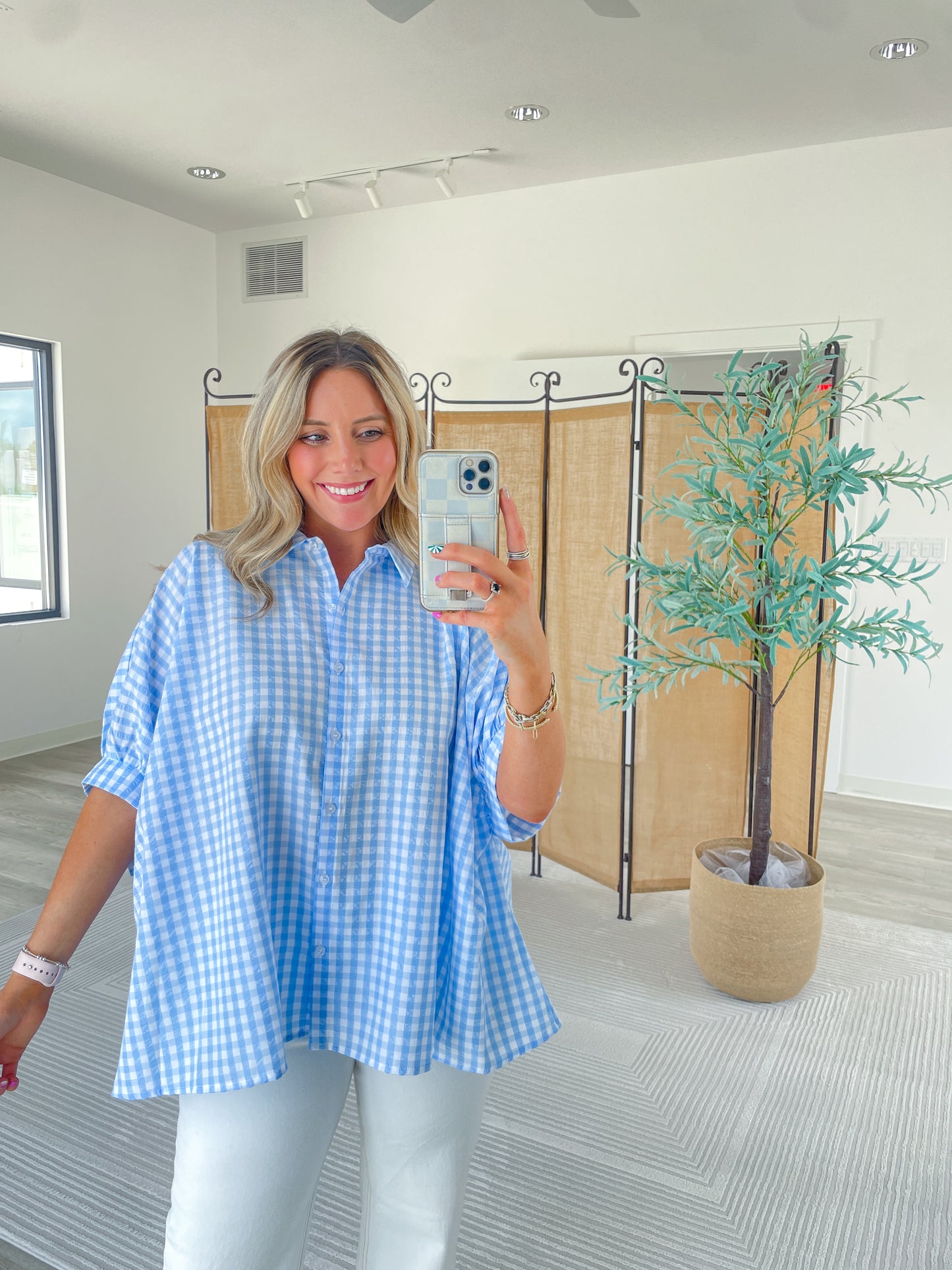 Gingham Button Up