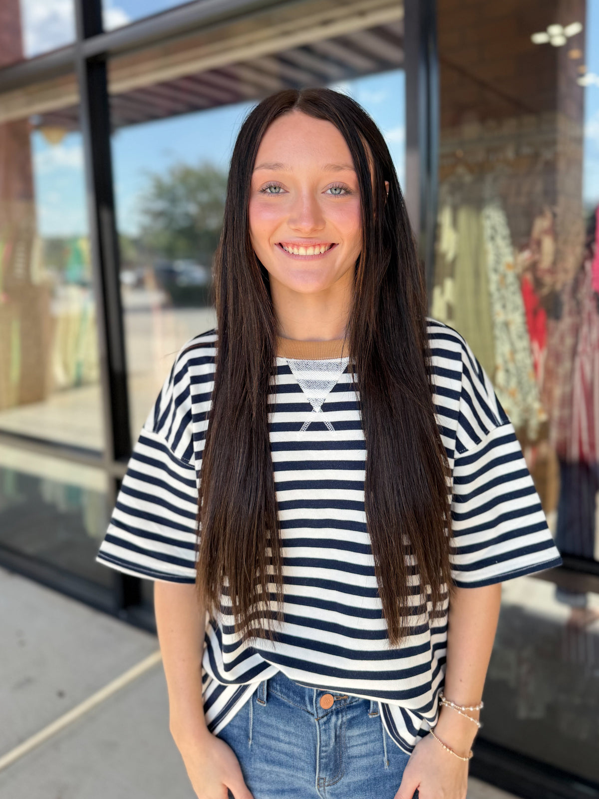 Two Toned Striped Top