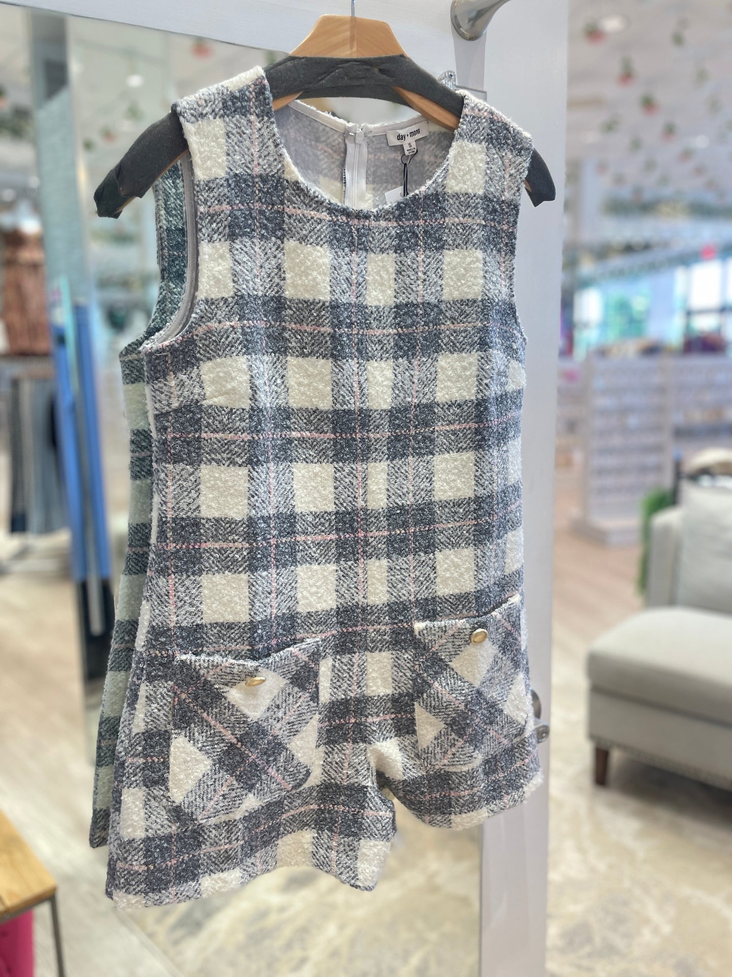 Plaid Pocket Romper
