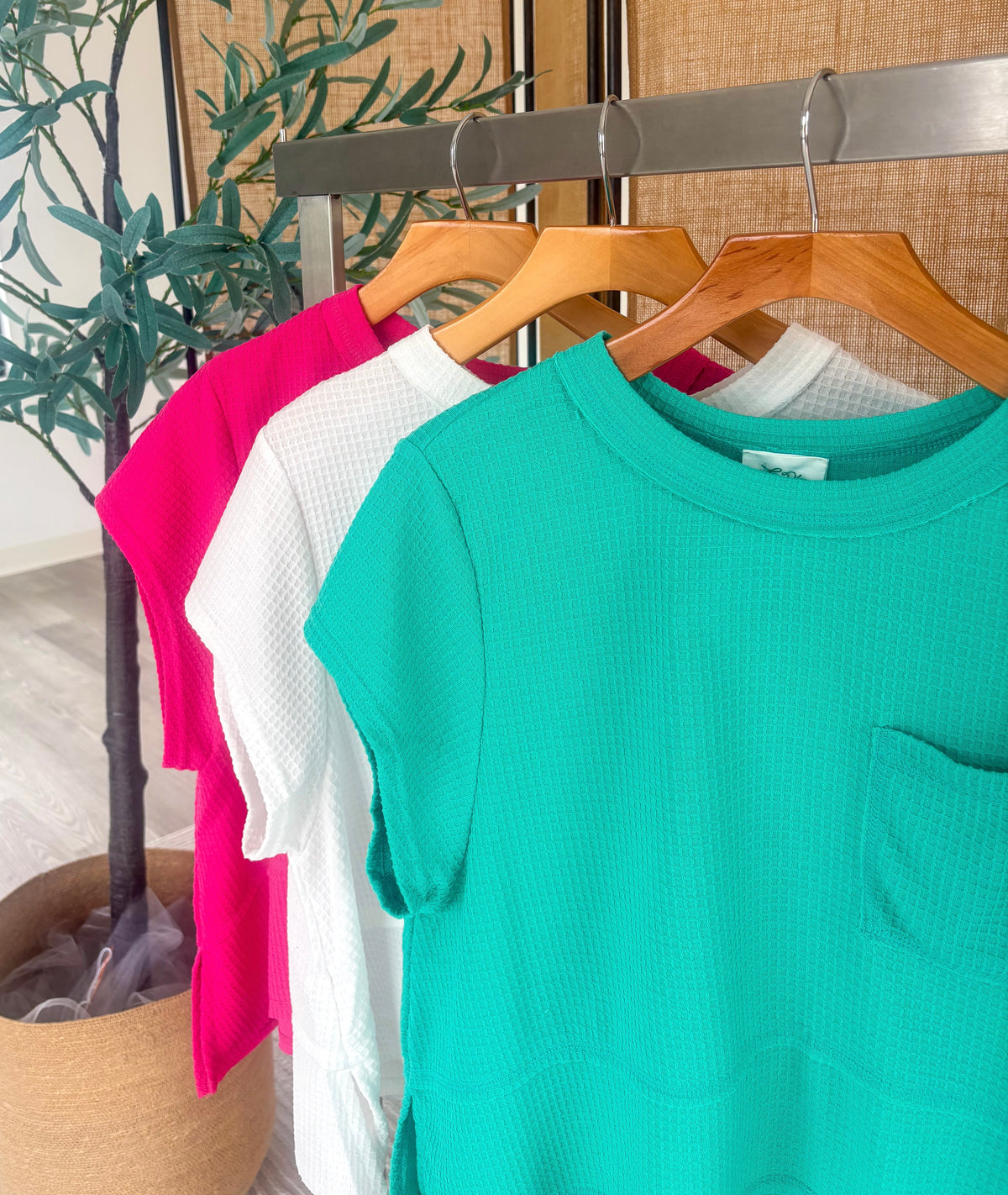 Waffle Knit Cropped Top