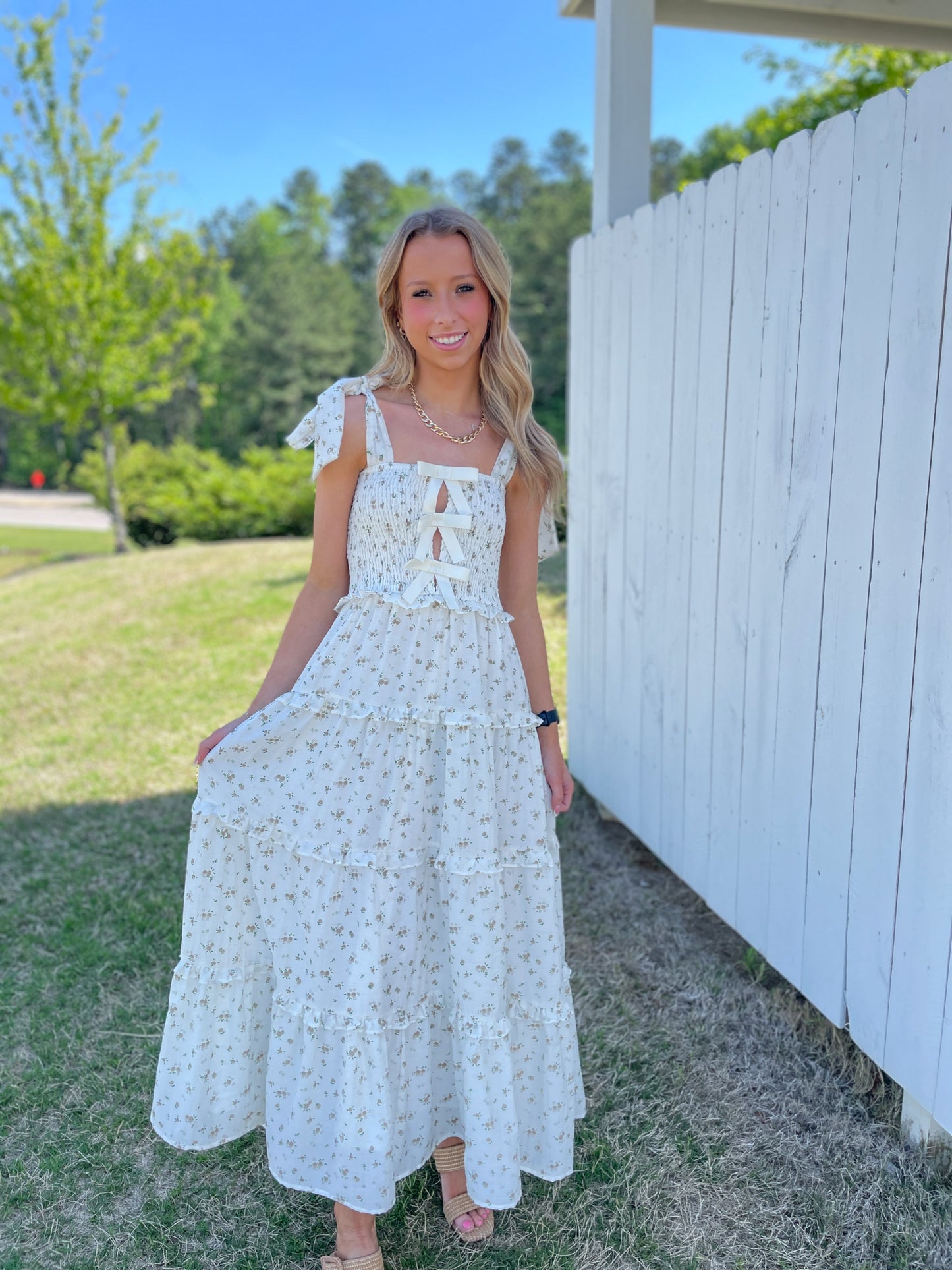 Graycen Bow Tie Midi Dress