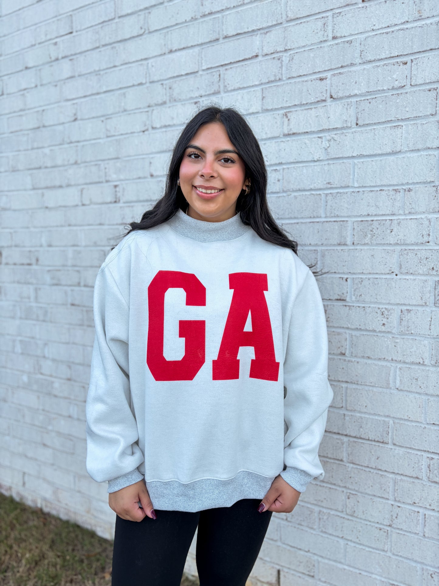 Georgia/GA Reversible Mock Neck Sweatshirt