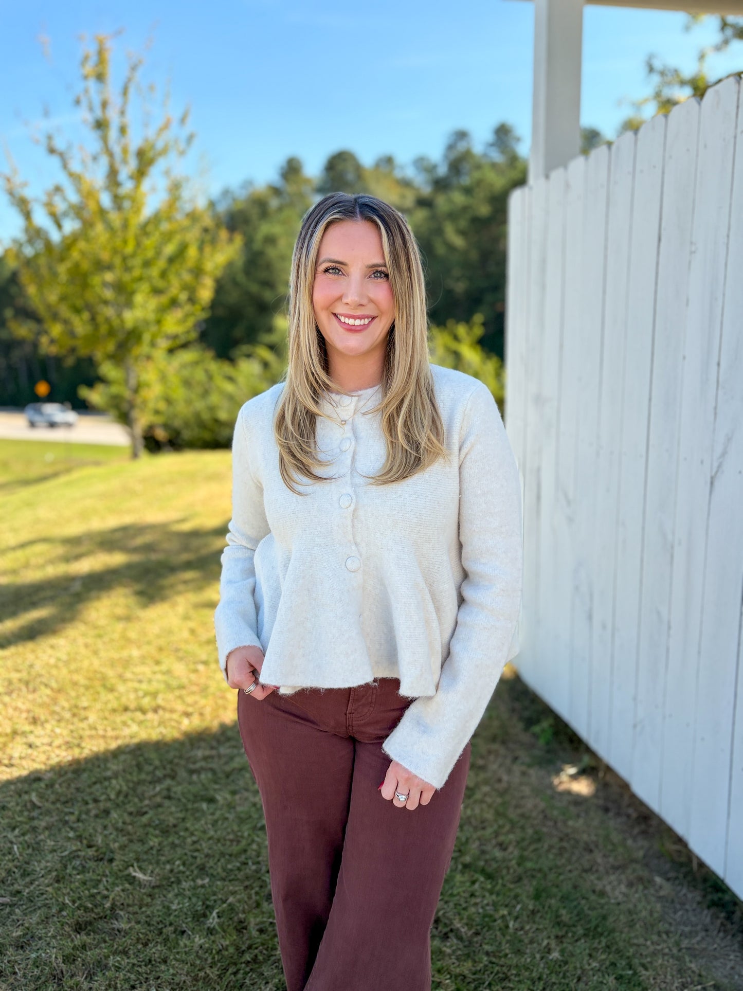Peplum Button Up Top