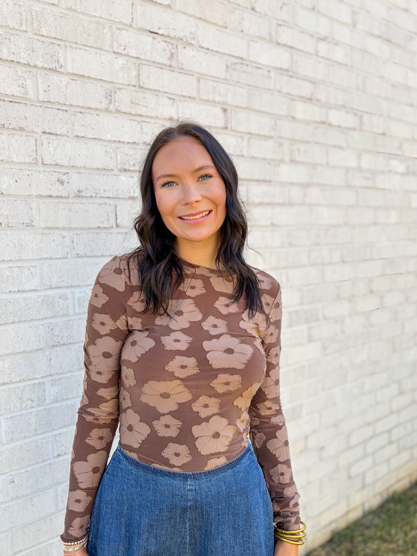 Flower Design Fitted Top