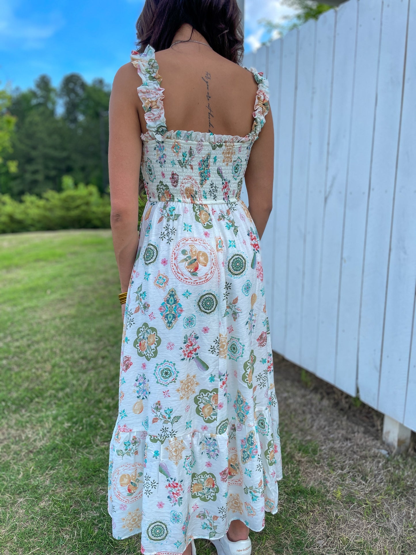 June Patterned Midi Dress