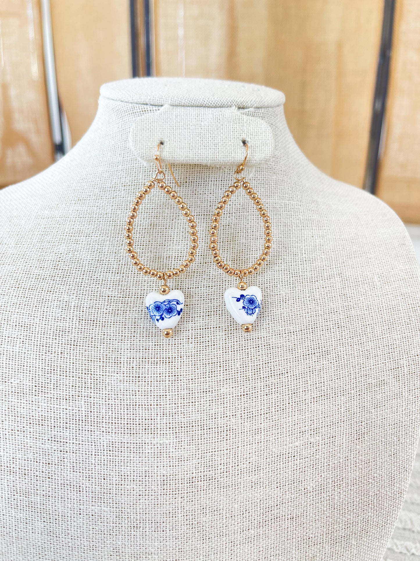 Tear Drop Heart Earrings