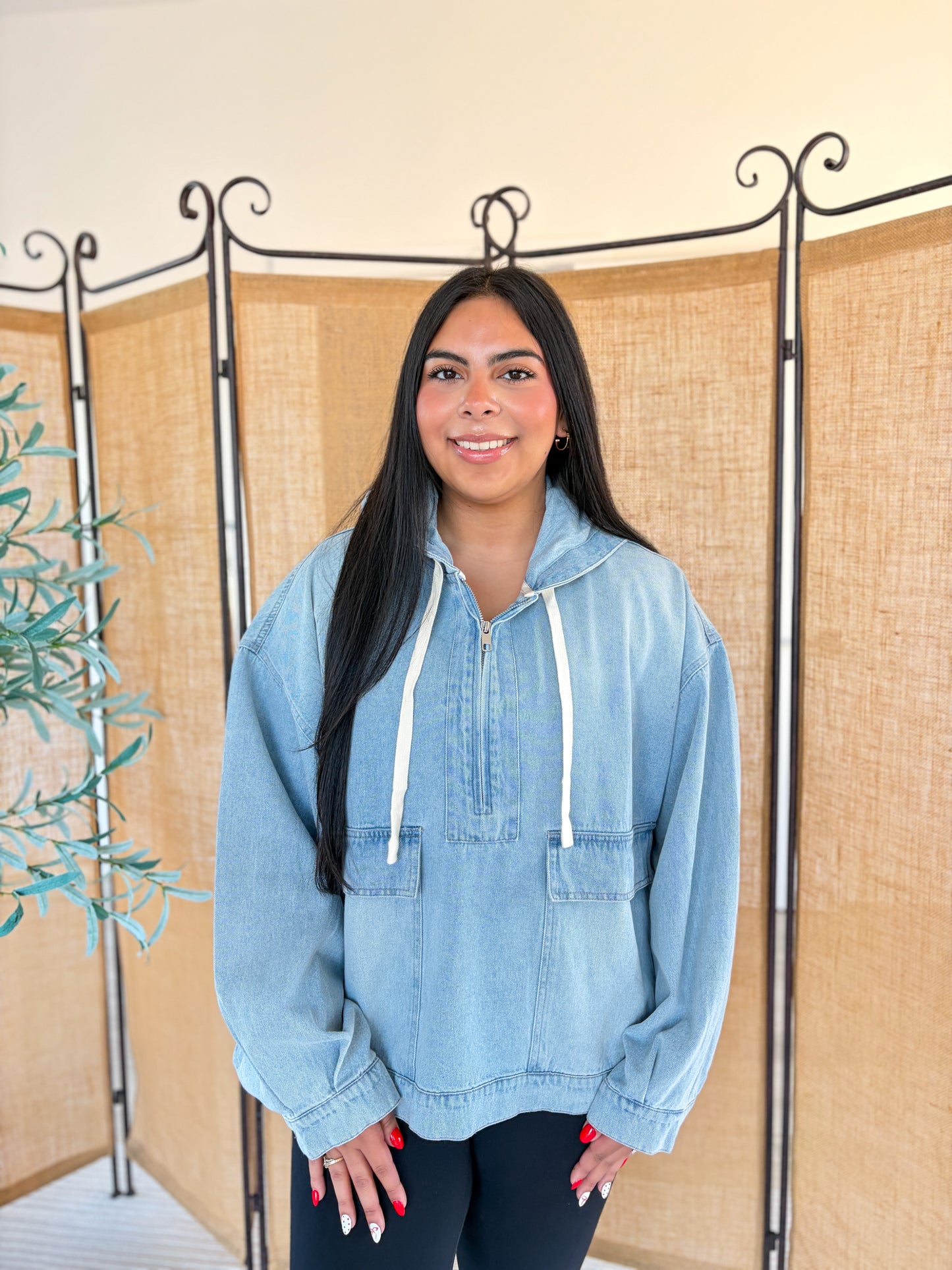 Reba Denim Quarter-Zip