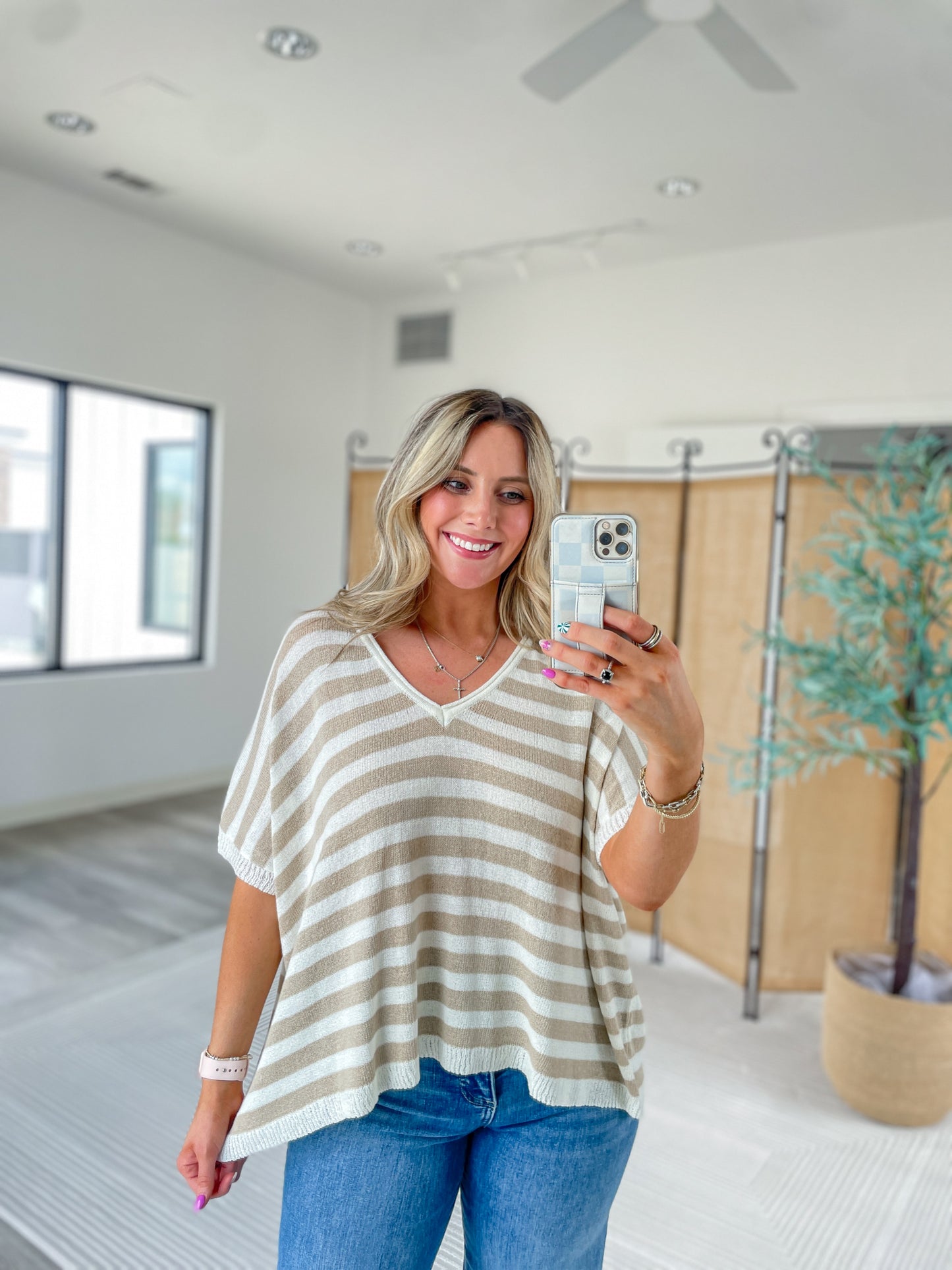 Stripped Lose Fit Top