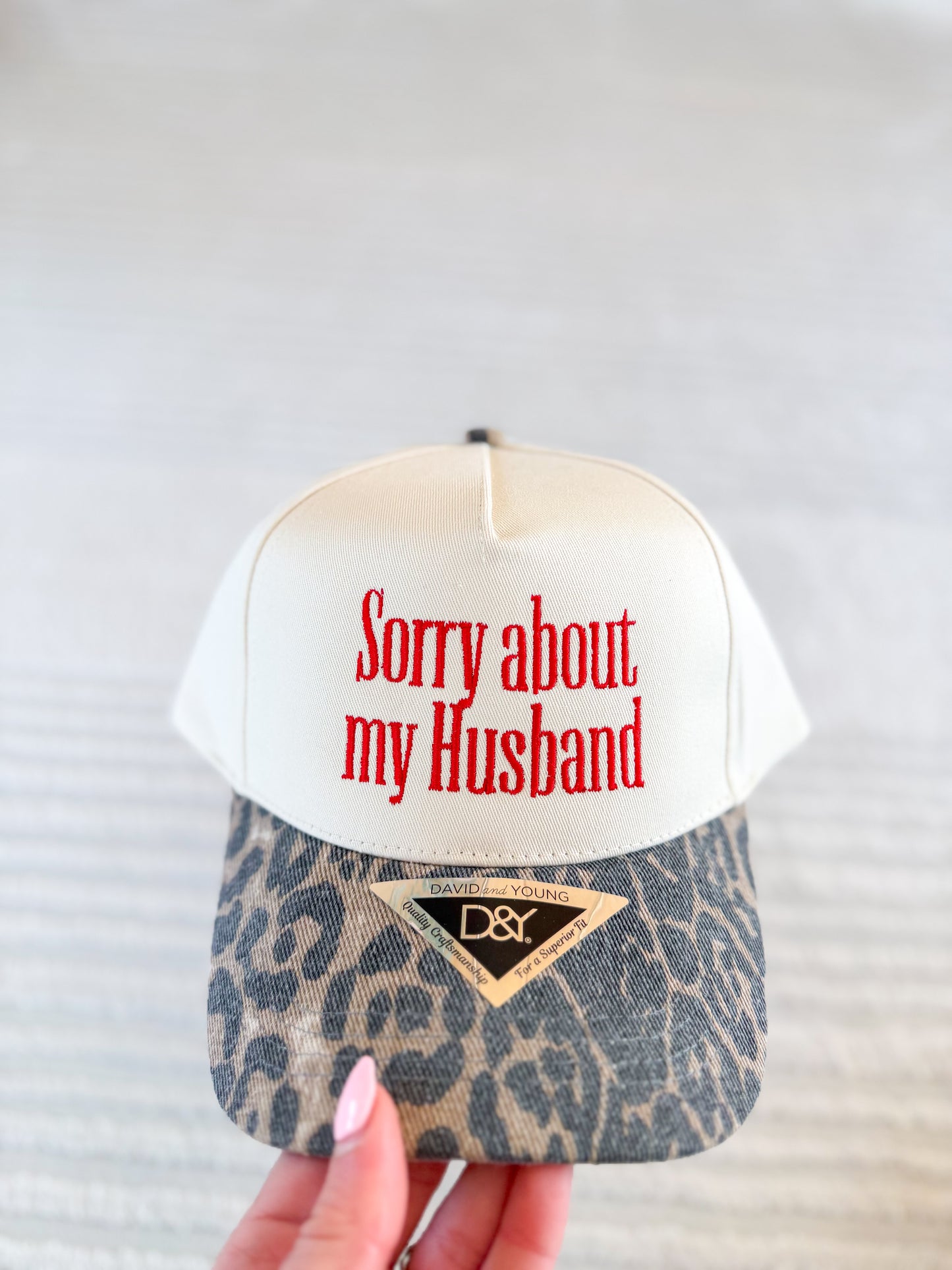 Leopard Sorry About My Husband Trucker Hat