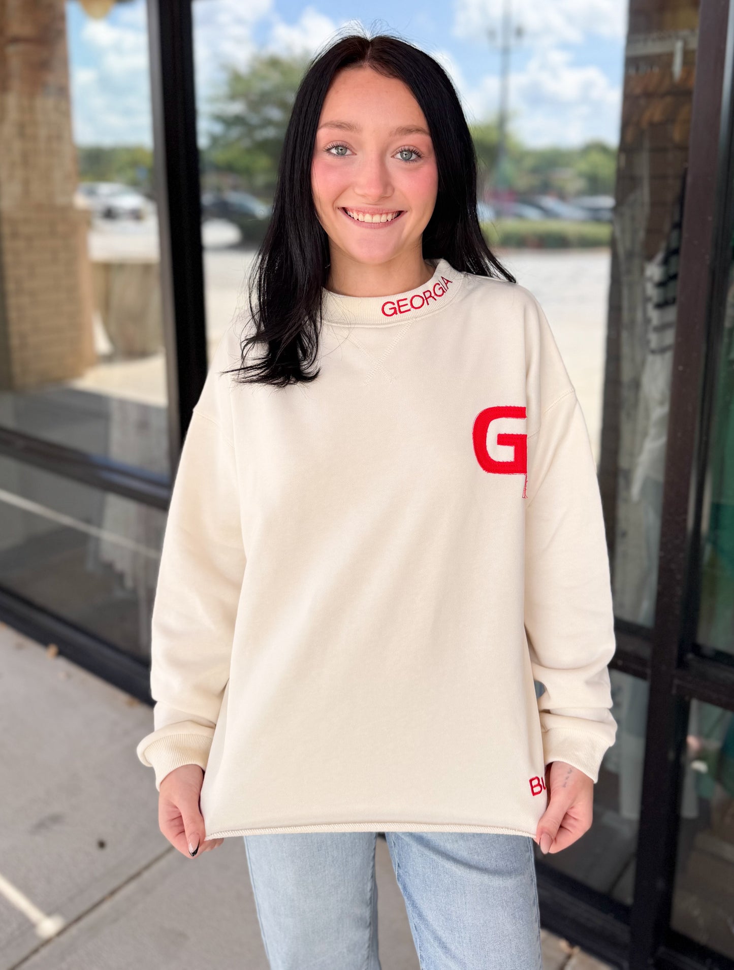 Georgia Bulldogs Mock Neck Crewneck