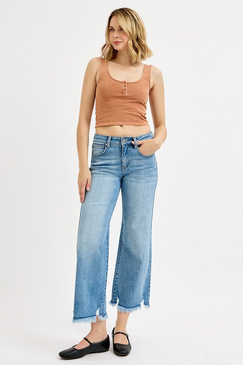 Risen Mid Rise Cropped Jeans
