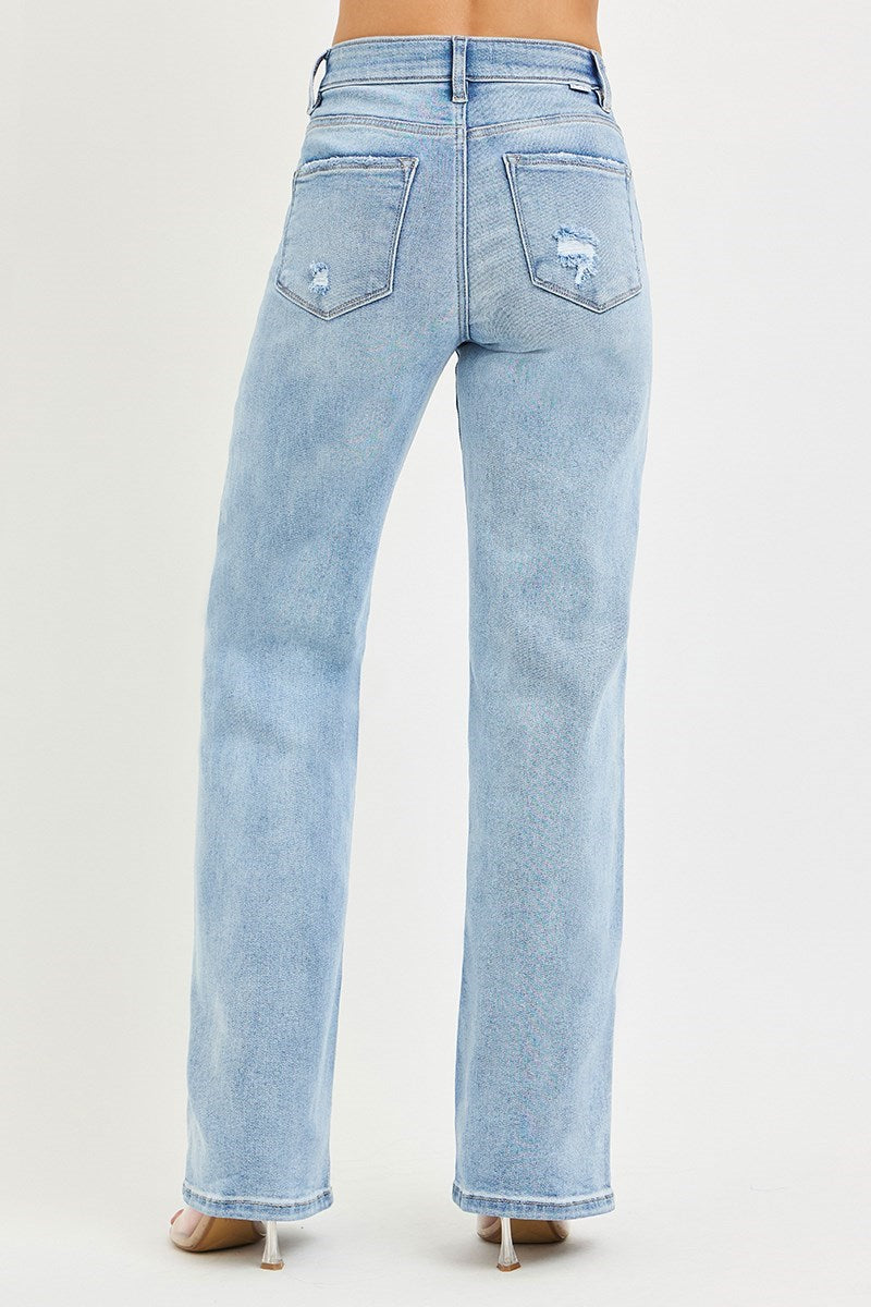 Risen Straight Leg Jeans