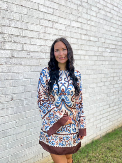 Brooks Printed Satin Mini Dress