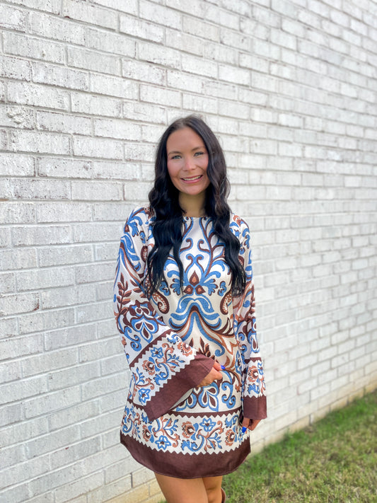 Brooks Printed Satin Mini Dress