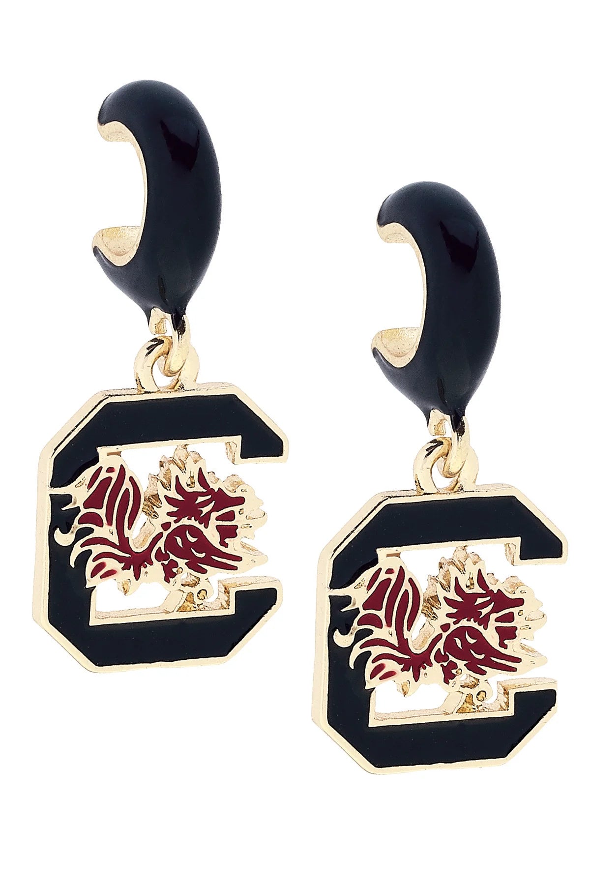 Carolina Gamecocks Hoop Logo Earrings