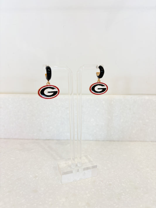 Georgia Bulldogs Hoop Logo Earrings