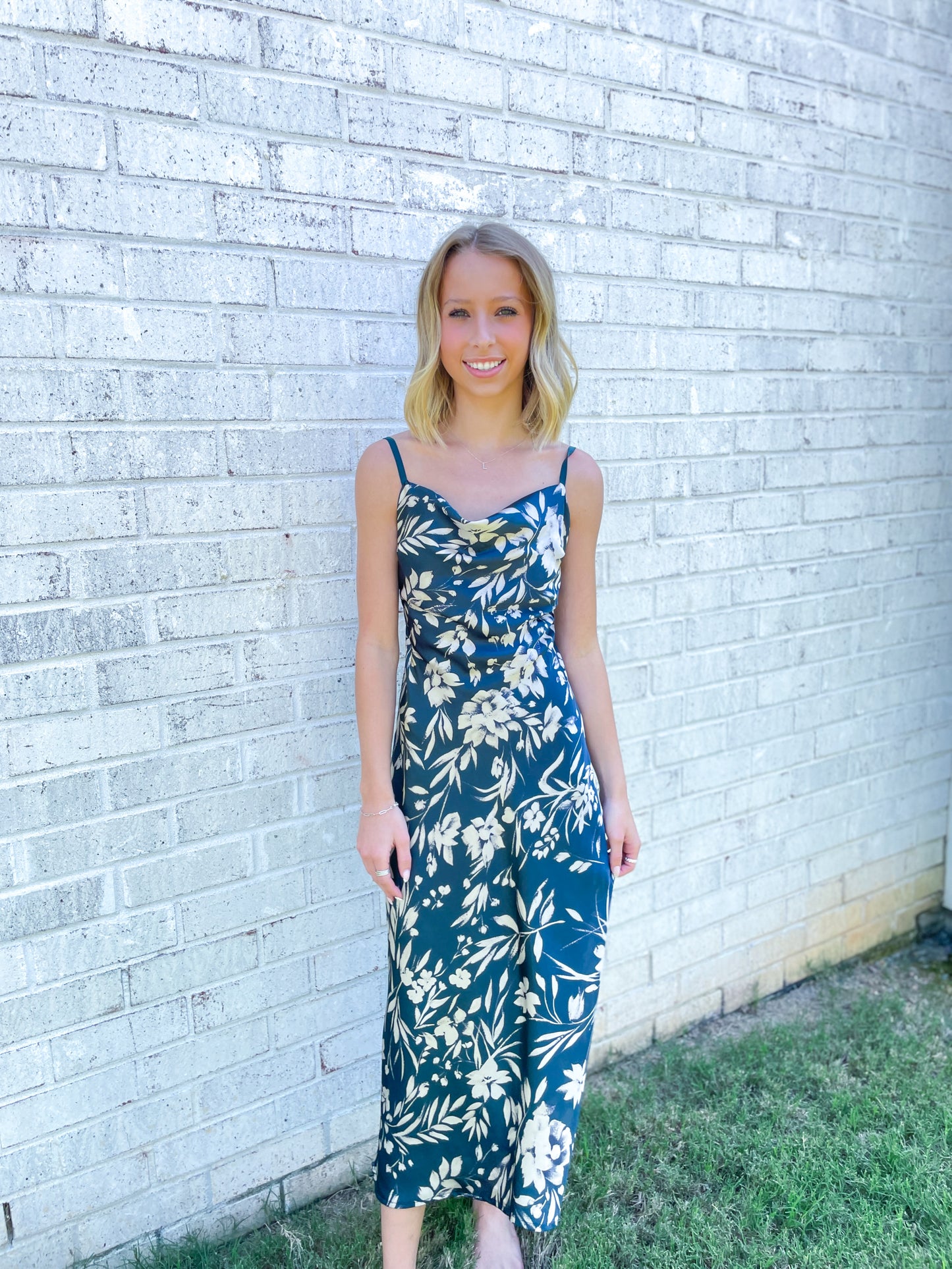 Pierce Silk Fitted Midi Dress