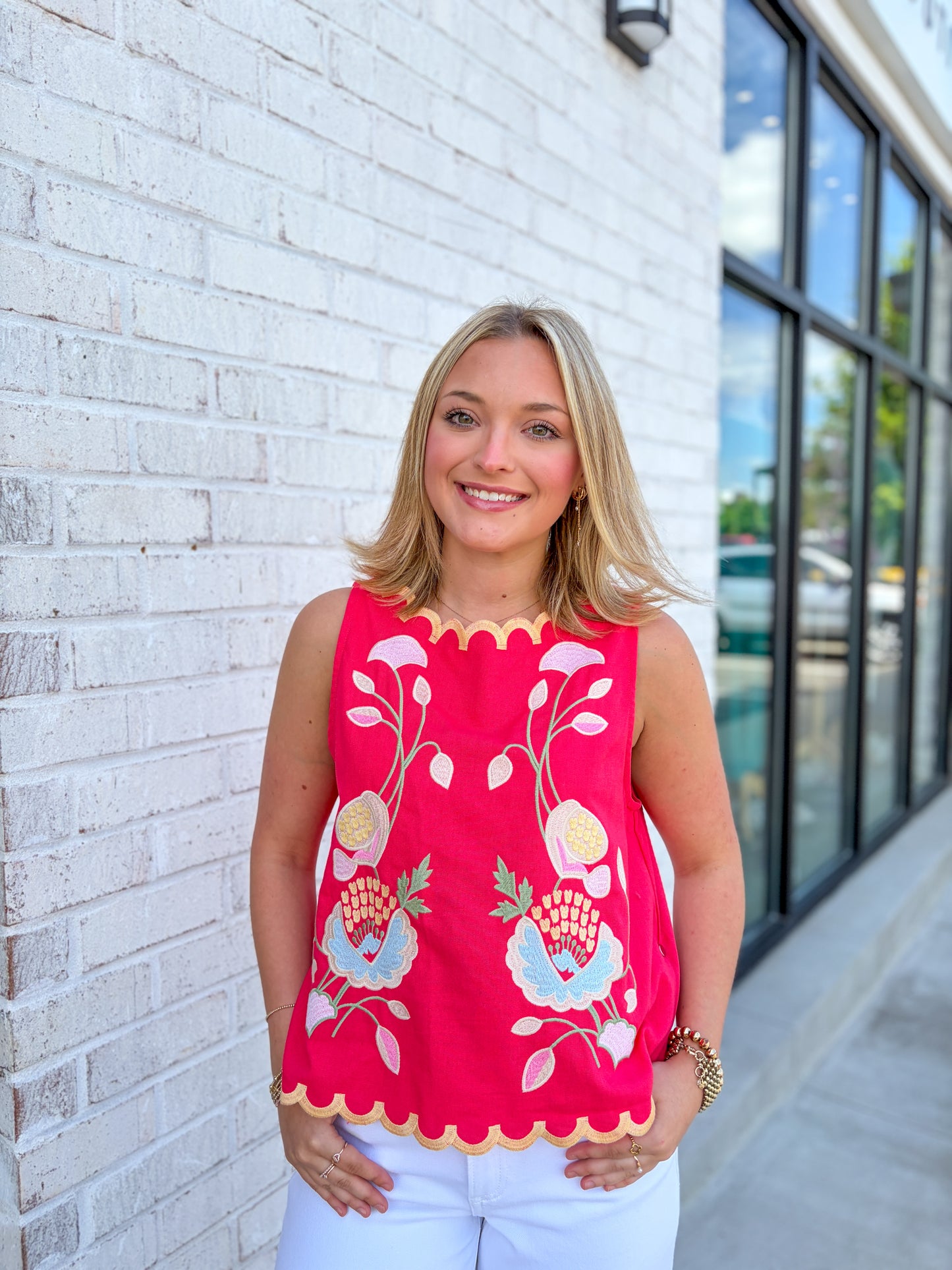 Mickie Embroidered Top