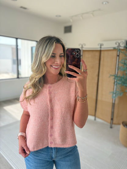 Sleeveless Button Up Cardigan