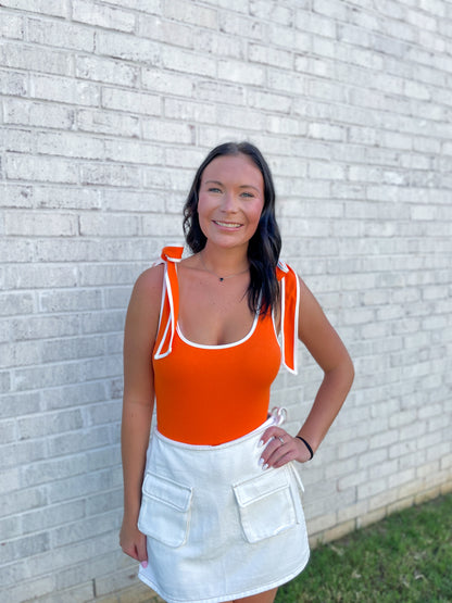 Shoulder Bow Tie Bodysuit