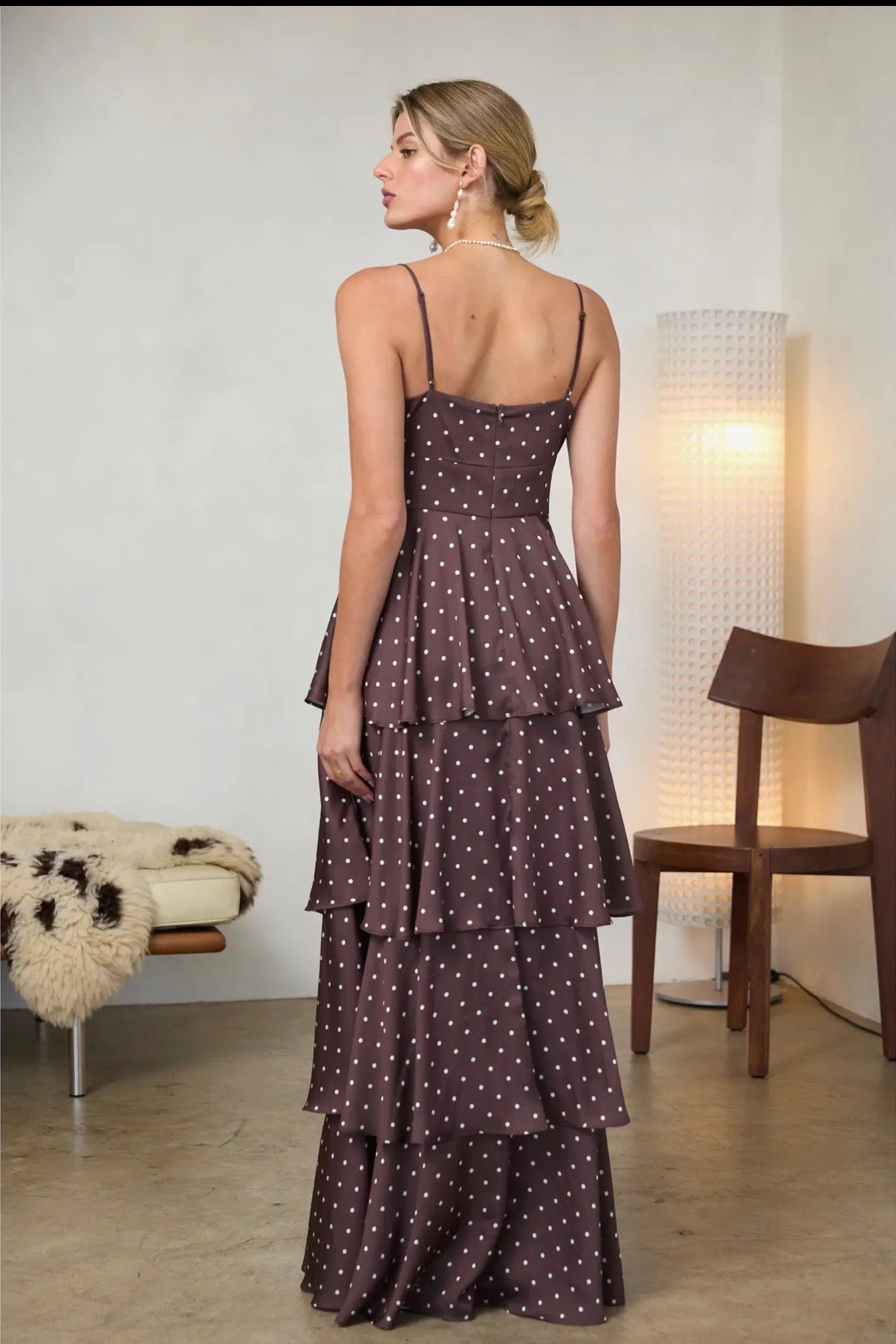 Polka Dot Tiered Maxi Dress