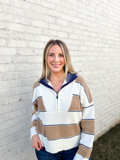 Joey Stripped Quarter-Zip