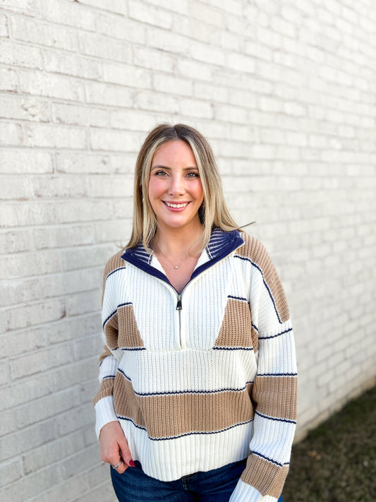 Joey Stripped Quarter-Zip