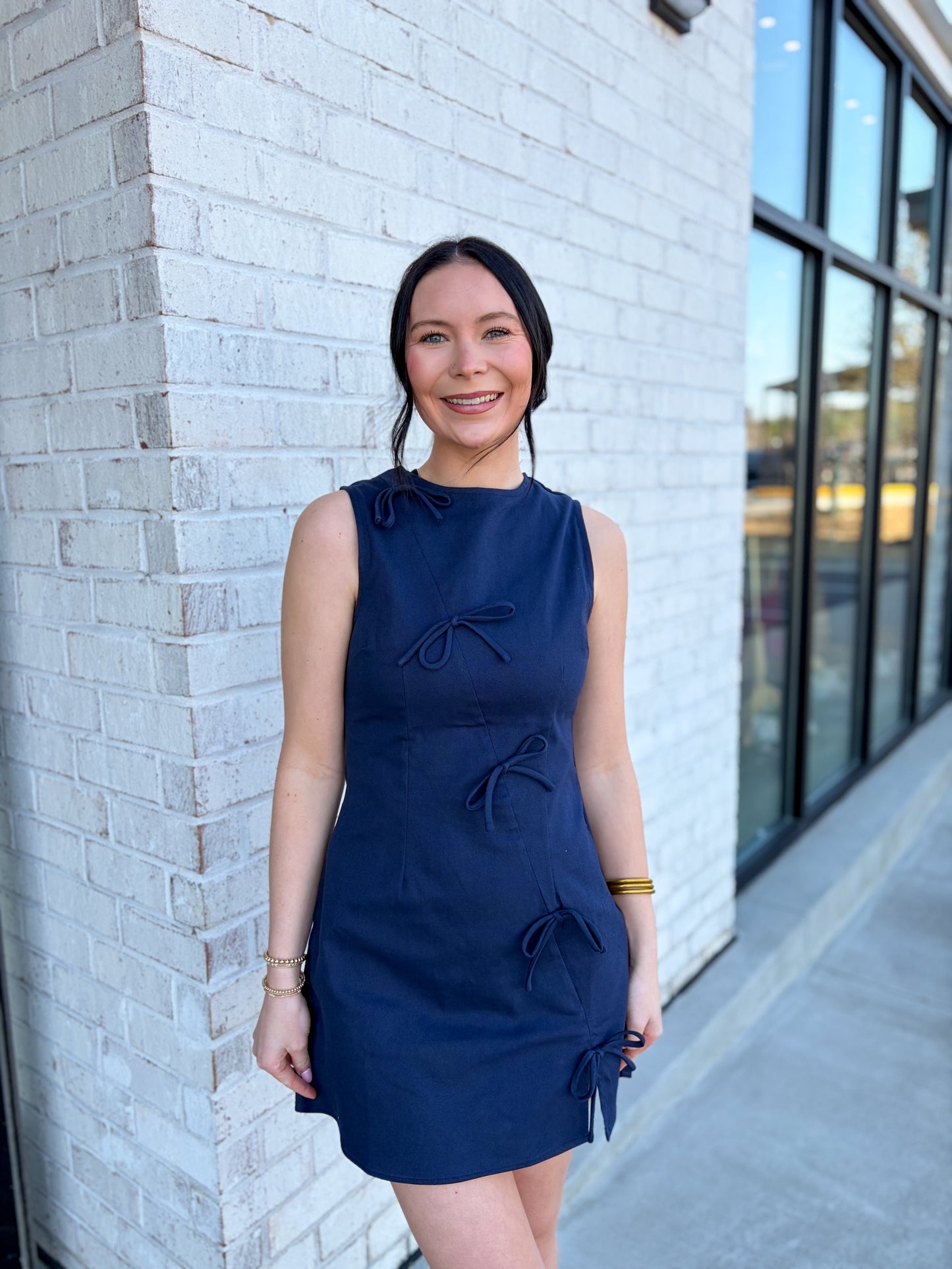 Bow Detailed Mini Dress