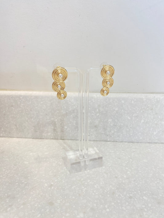 Pearl Circular Dangle Earrings