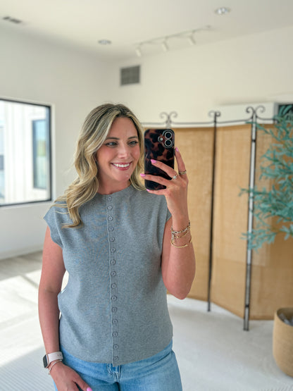 Tate Button Up Knit Top