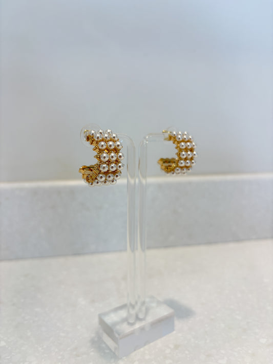 Pearl Hoop Earrings