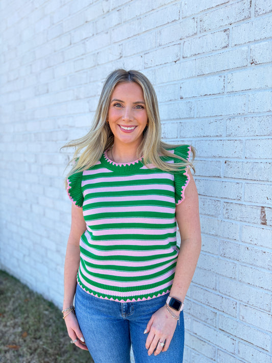 Flutter Sleeve Knit Sweater