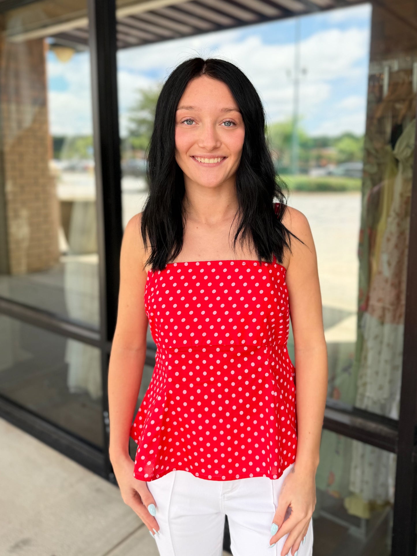 Tex Polka Dot Top