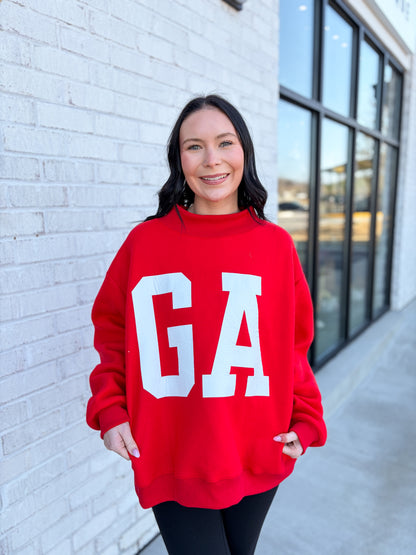 Georgia/GA Reversible Mock Neck Sweatshirt