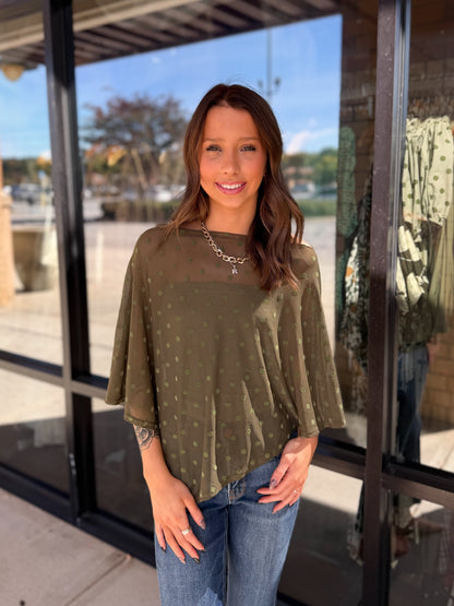 Mesh Polka Dot Poncho